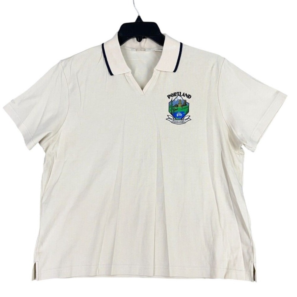 ELKS USA Polo Shirt Womens XL Beige‎ Portland Grand Lodge Convention Ping Golf